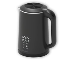 CasaCucina Waterkoker Met Temperatuurregeling - Dubbelwandig Cool-touch - 2200W - 1.7 Liter - Zwart