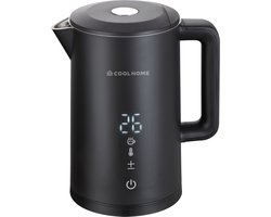 CoolHome WB25 Waterkoker - dubbelwandige waterkoker - 2200W - Warmteregelaar functie - Zwart