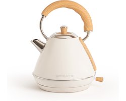 CREATE - Waterkoker 1 L - 200 Watt -- RVS - BPA vrij - Elektrisch - Wit - KETTLE RETRO M