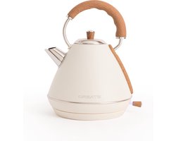 CREATE - Waterkoker 1,7 L - 2200 Watt - RVS - BPA vrij - Elektrisch - Wit - KETTLE RETRO L