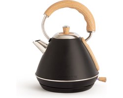 CREATE - Waterkoker 1L - 1200 Watt - RVS - BPA vrij - Elektrisch - Zwart - KETTLE RETRO M