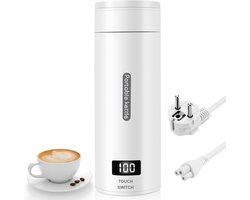 Draagbare Waterkoker met Temperatuurregeling - Kleine Draagbare Wwaterkoker - 500 ml - Elektrische Mini-heetwaterdispenser - met Borstel en Opbergzak - Reis Waterkoker