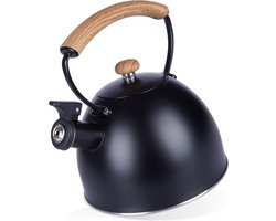 Fluitketel Edelstaal Zwart 2,5 l - Waterketel met Fluitje