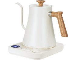 House of Husk Gooseneck Waterkoker - Slow Coffee Kettle - Heet Water Ketel - Temperatuurregeling - Warmhoud Functie - 1000 ml - Wit