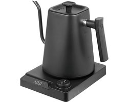 House of Husk Gooseneck Waterkoker - Slow Coffee Kettle - Heet Water Ketel - Temperatuurregeling - Warmhoud Functie - 900 ml - Zwart