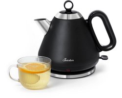 Inventum HW617B - Retro waterkoker - Inhoud 1,7 liter - Roestvrijstaal - 2200 watt - Zwart/RVS