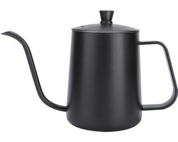 JeiibrZui Waterkoker Met Zwanenhals - Koffieketel - Geschikt Voor Inductie En Open Vuur - Eenvoudig Schoon Te Maken - 1 Stuk - Thuis/Zwart