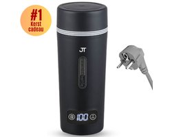 JT Products Draagbare Waterkoker Zwart - 350mL -Stekkersnoer - 3-in1 Design - Temperatuurregulatie - Mini Waterkoker - Reis Waterkoker - Smart Waterkoker - Portable Waterkoker - Kerstkado