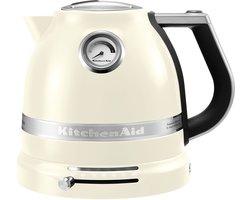 KitchenAid Waterkoker met temperatuurregeling - 1,5 L - Artisan - Retro waterkoker dubbelwandig - 2400 W - Amandel