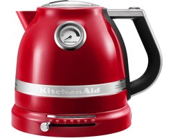KitchenAid Waterkoker met temperatuurregeling - 1,5 L - Artisan - Retro waterkoker dubbelwandig - 2400 W - Keizerrood