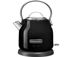 KitchenAid Waterkoker - Waterkoker roestvrij staal met temperatuurmeter en verwijderbare kalkfilter - 1,25 L, Zwart