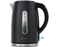 KitchenBrothers Waterkoker - Elektrisch - 1,7L - 2200W - RVS Waterkoker - Zwart