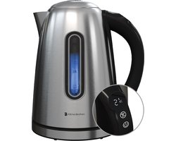 KitchenBrothers Waterkoker - PFAS en BPA Vrij - Met Temperatuurregeling - Elektrisch - Met Kalkfilter - 1,7L - RVS