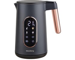 Klausberg KB-7892 Elektrische Waterkoker - 1,7L - Zwart/Rose Goud - LED Bediening - 13 Temperatuurstanden - 2200W