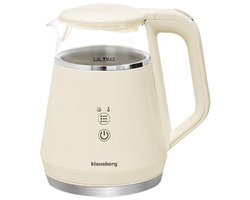 Klausberg KB-7893 Elektrische Waterkoker – 1 Liter, Glazen Ontwerp, LED Bedieningspaneel, 5 Temperatuurstanden, Houd-warmfunctie