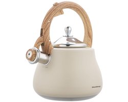 Klausberg KB-7919 - fluitketel - 2.8 L - rvs - alle warmtebronnen - creme met zilveren elementen