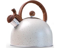 Kraftverdia Fluitketel Edelstaal 2.5 l - Waterketel met Fluitje - RVS - Fluitketels voor op gas en inductie en keramisch en halogeen