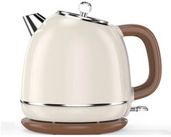 Luxe Waterkoker Retro | 1,8L | Vintage | 1800W | RVS | Wit&Beige