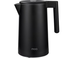 MOA Waterkoker met Temperatuurregeling - 1,7 Liter - Dubbelwandig - Warmhoudfunctie - Elektrische Waterkoker - 2200W - Zwart
