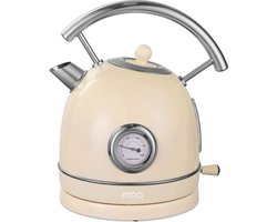 MOA Waterkoker Retro - 1,8 Liter - Elektrische Waterkoker - Anti Calcium Filter - BPA-vrij - RVS - 2200W - Crème