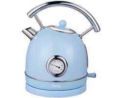 MOA Waterkoker Retro - 1,8 Liter - Elektrische Waterkoker - Anti Calcium Filter - BPA-vrij - RVS - 2200W - Pastel Blauw