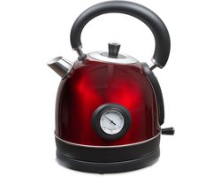 MOA Waterkoker Retro - 1,8 Liter - Elektrische Waterkoker - Anti Calcium Filter - BPA-vrij - RVS - 2200W - Rood