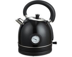 MOA Waterkoker Retro - BPA Vrij - 1,8 Liter - Elektrische Waterkoker - Anti Calcium Filter - BPA-vrij - RVS - 2200W- Zwart