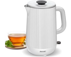 MPM Stille Dubbelwandige RVS Waterkoker van 1,7 Liter met 1800W - Coolwall Wit