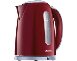 MPM – Waterkoker – Indicatielamp – Vervangbaar filter – Zuivert kalkaanslag en onzuiverheden – 1,7L - Rood
