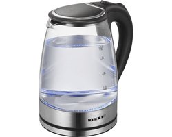 Nikkei Glazen Waterkoker - Glas - Elektrisch - 1,8 Liter - BPA-vrij - met LED - RVS