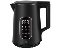 PureVolt Waterkoker met Temperatuurregeling – 1,7L RVS – 2000W – LED Display – Warmhoudfunctie – Elektrisch – RVS – Dubbelwandig & BPA-vrij – Automatische Uitschakeling – Zwart