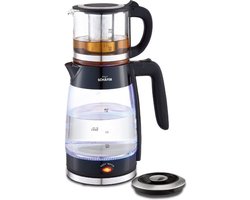 Schäfer - Glazen theemaker 74269- 1,8/0,8 liter en 2200W - Waterkoker - Elektrische theemaker - Caymatik - zwart