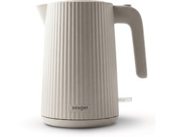 Seeger Waterkoker - Plissé Design - 1.7 liter - BPA-Vrij - Anti-Kalk Filter - 2200 Watt - Beige - SGR100SB