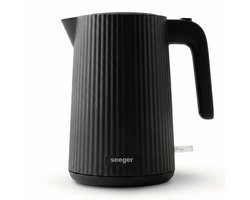 Seeger Waterkoker - Plissé Design - 1.7 liter - BPA-Vrij - Anti-Kalk Filter - 2200 Watt - Zwart - SGR100BK
