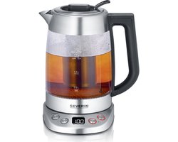 Severin WK 3480 - Waterkoker/ Theemaker - 1,7 L - 5 slimme theeprogramma’s - Warmhoudfunctie - Temperatuur en zettijd individueel instelbaar - RVS