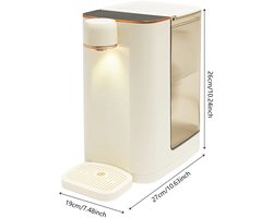 ShaSha Waterdispenser heet water - Heetwatertap - 3-seconden - Elektrische kookkraan - 5 temperatuurinstellingen - Tank van 3 liter - LED-display - 2000 W - Beige
