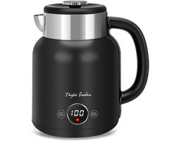Taylor Swoden Asher - Waterkoker Retro - 1.7L - Temperatuurregeling - Warmhoudfunctie - Cool-touch - 2200W - RVS - Zwart