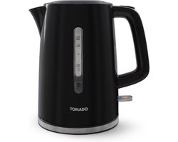 Tomado TWK1701B - Kunststof waterkoker - Zwart - 1,7 liter inhoud - 2200 watt - Waterniveau indicator