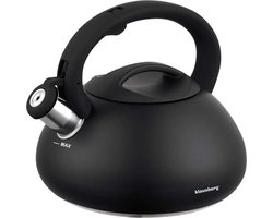 Top Choice - Fluitketel Inductie Gas Waterkoker - Amethyst - Zwart Mat - 2.8 Liter