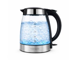 Vivid Green - Glazen Waterkoker - 1,7L - 2200W - LED Verlichting - Met Kalkfilter