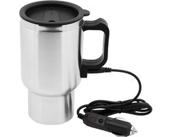 Waterkoker Auto - Waterkoker voor Onderweg - Waterkoker Camping 12v - Zilver