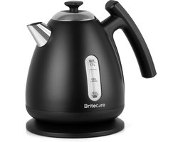 Waterkoker met temperatuurregeling - 1,7 Liter - 40 tot 100°C - 2200W - Retro design – Zwart - Britecore