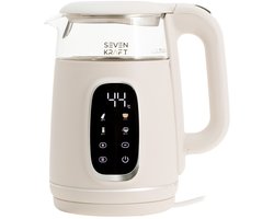 Waterkoker met temperatuurregeling 1,7L – 2200W – LED Display – Warmhoudfunctie 2 uur – Beige - Sevenkraft SK_1308BE
