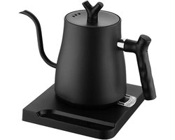 Waterkoker-Stijlvol-Theepot-Elegant-Dubbellaags-1 Ltr-Zwart