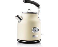 Westinghouse Retro Waterkoker – 1,7L – Elektrische Waterkoker – BPA-vrij – Met Kalkfilter – 2200W – Beige