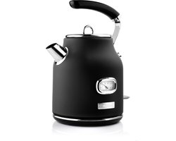 Westinghouse Retro Waterkoker – 1,7L – Elektrische Waterkoker – BPA-vrij – Met Kalkfilter – 2200W – Zwart