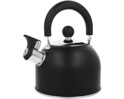 Zwarte Waterkoker met Fluitje - 1.5L - Geschikt voor Inductie