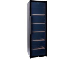 Cavecool Passion Mica Wijnkoelkast - 248 flessen - 1 zone - Temperatuur+ vochtigheidsalarm - Zwart glazen front