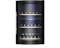 Caviss C242GBE4 - Wijnkoelkast - 42 flessen - 2 Temperatuurzones - Led verlichting - Vrijstaand - Anti-Vibratie
