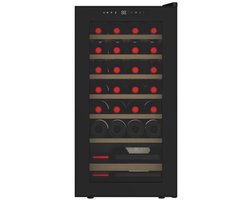 Caviss S128CBEG - Wijnkoelkast voor 28 flessen met 1 temperatuurzone 5-20°C - H 83 cm - LED verlichting - Anti-UV - 88 L